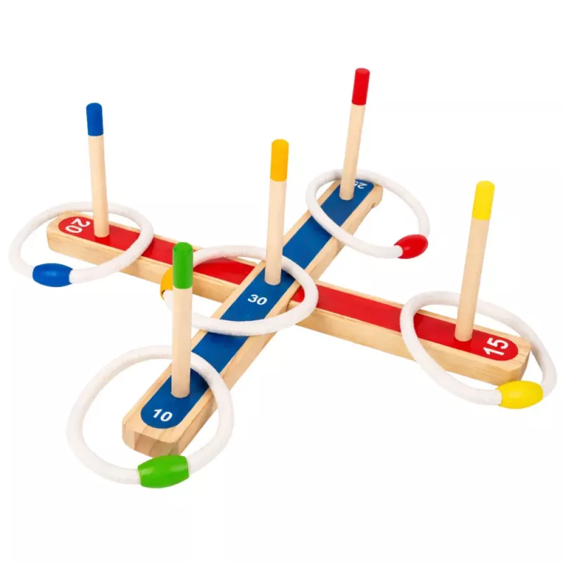 LEAN TOYS Koka gredzenu mešanas prasmju spēle ģimenes spēle ar punktu skaitīšanu