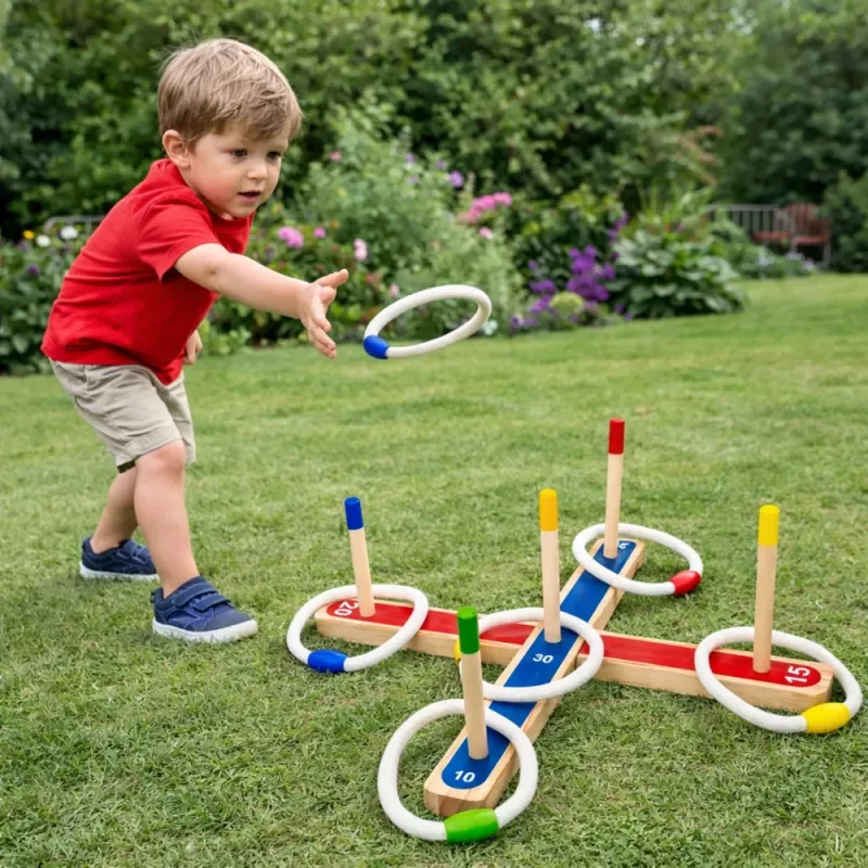 LEAN TOYS Koka gredzenu mešanas prasmju spēle ģimenes spēle ar punktu skaitīšanu