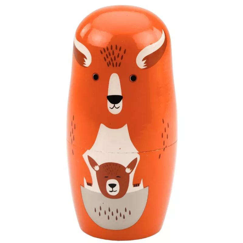 LEAN TOYS Koka matrjošku leļļu komplekts Meža dzīvnieki 6 gab.
