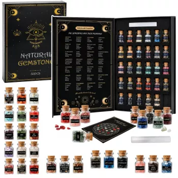 LEAN TOYS Minerālu un dārgakmeņu kristālu komplekts burciņās ar grāmatu, 30 gab.