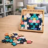 LEAN TOYS Koka Puzle Kaķēni Izglītojoša Puzle Rāmja Soma 62 gab.