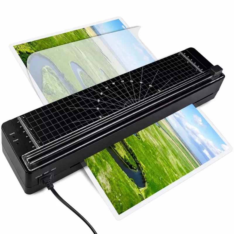 LEAN 3-in-1 Laminators ar blīvētāju un giljotīnu A3 foto dokumentiem melns