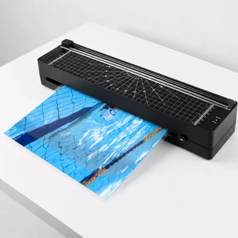 LEAN 3-in-1 Laminators ar blīvētāju un giljotīnu A3 foto dokumentiem melns
