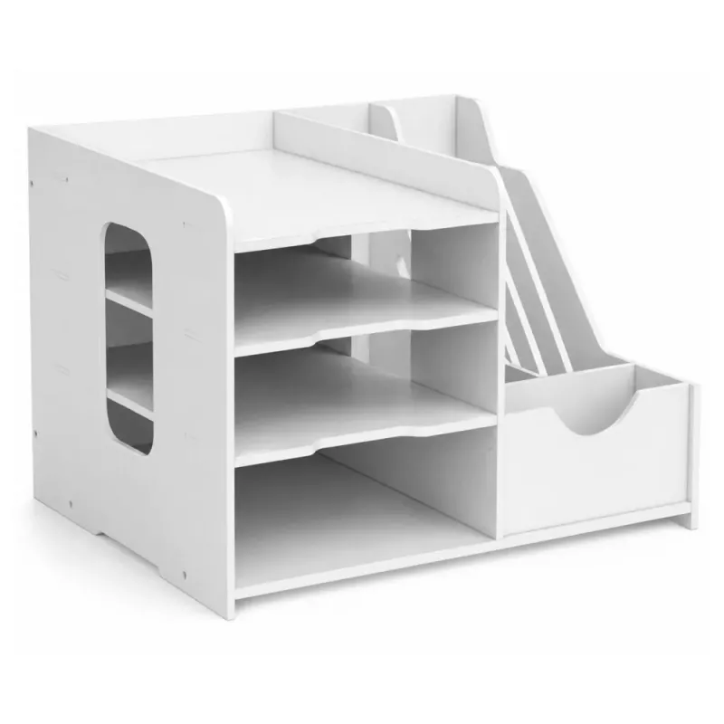 LEAN TOYS Koka galda organizators mapēm un dokumentiem A4 balts