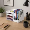 LEAN TOYS Koka galda organizators mapēm un dokumentiem A4 balts