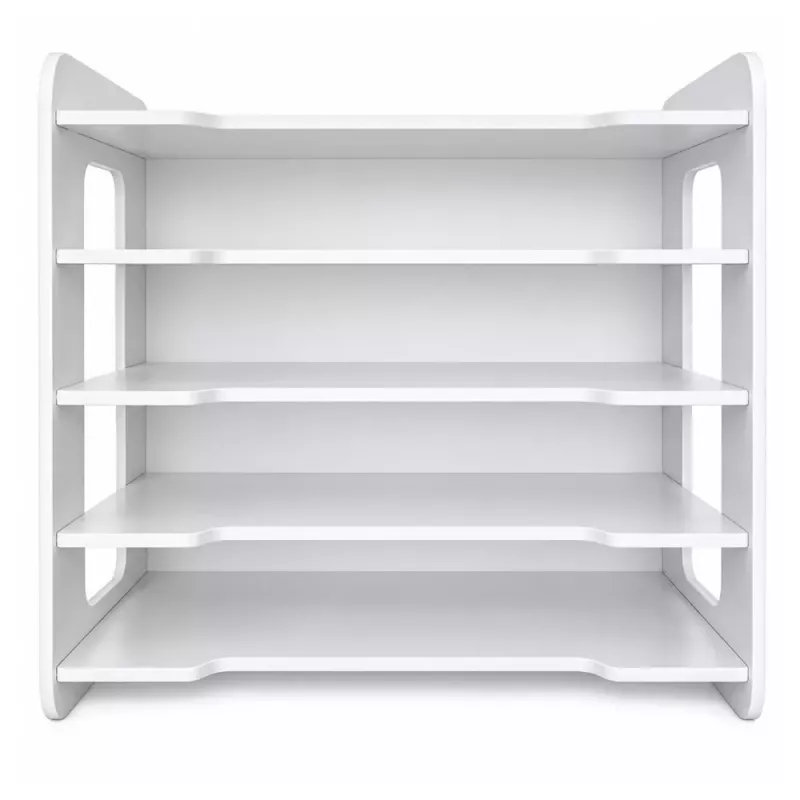 LEAN TOYS Office Organizer for Desk Wooden Shelves for A4 Documents White