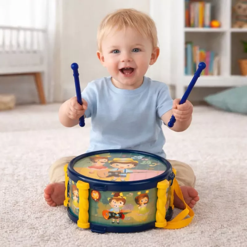 LEAN TOYS Mūzikas instrumentu komplekts bērniem: Bungas, Trompete, Grabuļi, Nūjiņas