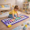 LEAN TOYS Muzikālais izglītojošais deju paklājs Interaktīvā klavieres Kosmoss 120 x 48 cm