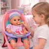 LEAN TOYS Bērnu lelle, kas urinē, muld, raud, runā 12 skaņas, aksesuāri, krēsls