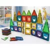 LEAN TOYS Magnētisko konstrukcijas bloku komplekts 3D logi krāsainiem paneļiem 56 gab.