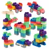 LEAN TOYS Mīksti sensoriskie silikona konstrukcijas bloki krāsaini 80 gab.