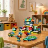 LEAN TOYS Mīkstie sensoriskie silikona konstrukcijas bloki Animal House 151 gab.