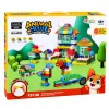 LEAN TOYS Mīkstie sensoriskie silikona konstrukcijas bloki Animal House 151 gab.