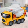 LEAN TOYS Būvniecības kravas auto betona maisītājs ar rotējošu cilindru, gaismām un skaņām