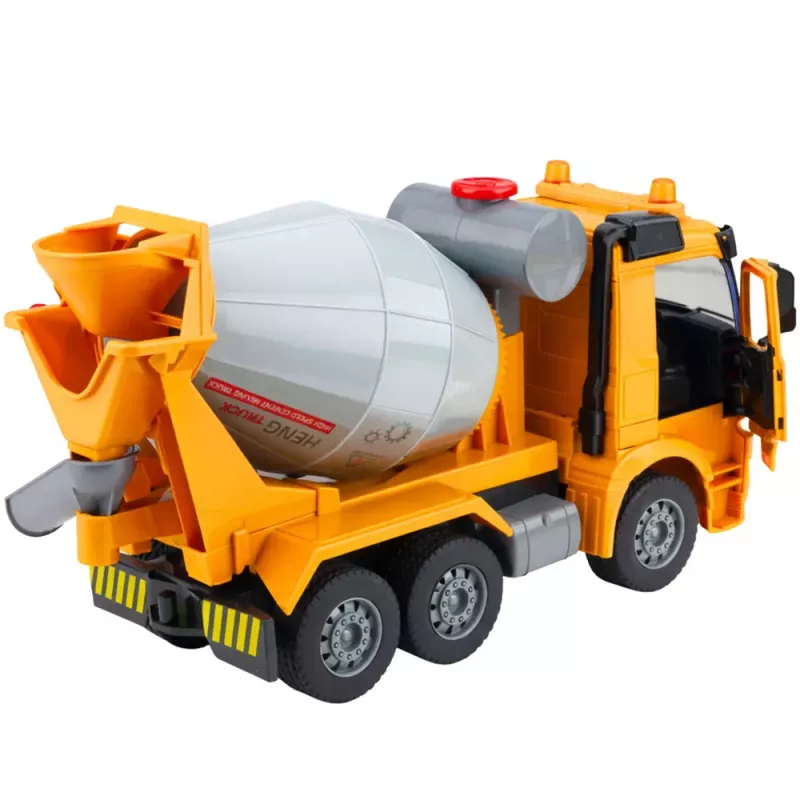 LEAN TOYS Būvniecības kravas auto betona maisītājs ar rotējošu cilindru, gaismām un skaņām