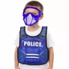 LEAN TOYS Policijas komplekts ar vesti, šauteni, masku, rāciju un aksesuāriem