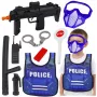 LEAN TOYS Policijas komplekts ar vesti, šauteni, masku, rāciju un aksesuāriem