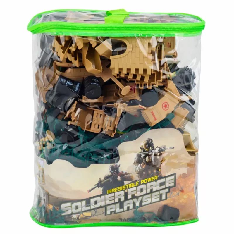 LEAN TOYS Militārā bāze figūras karavīri transportlīdzekļi lielais militārais komplekts 400 gab.