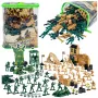 LEAN TOYS Militārā bāze figūras karavīri transportlīdzekļi lielais militārais komplekts 400 gab.