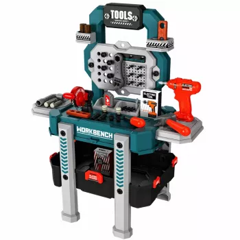 LEAN TOYS DIY komplekts 2-in-1 Darbagalds Čemodāns Darbnīca Skrūvgriezis 78 gab.