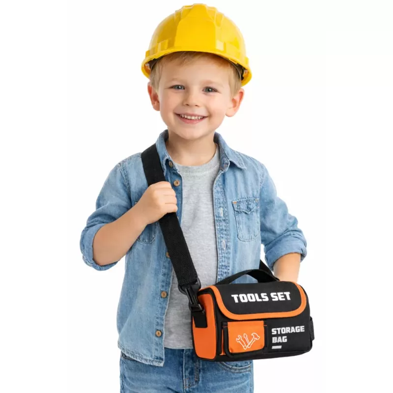 LEAN TOYS DIY Instrumentu komplekts somā ar urbi un skrūvgriezi 25 gab.
