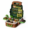 LEAN TOYS Dinozauru komplekts mugursomā, koferī, figūriņas, izglītojošas kartītes, aksesuāri, 30 gab.