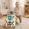 LEAN TOYS Interaktīvs izglītojošs velosipēds, stūmējs, galds, skrejritenis 5 in 1 Pelēks