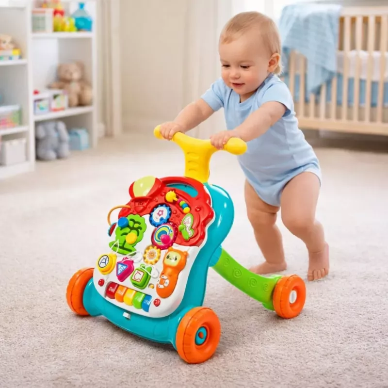 LEAN TOYS Izglītojošs staigulītis ar aktivitāšu paneli 5-in-1 Daudzkrāsains