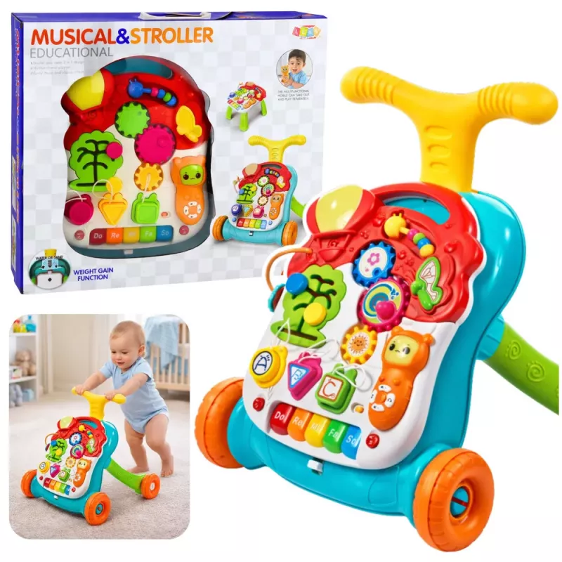 LEAN TOYS Izglītojošs staigulītis ar aktivitāšu paneli 5-in-1 Daudzkrāsains