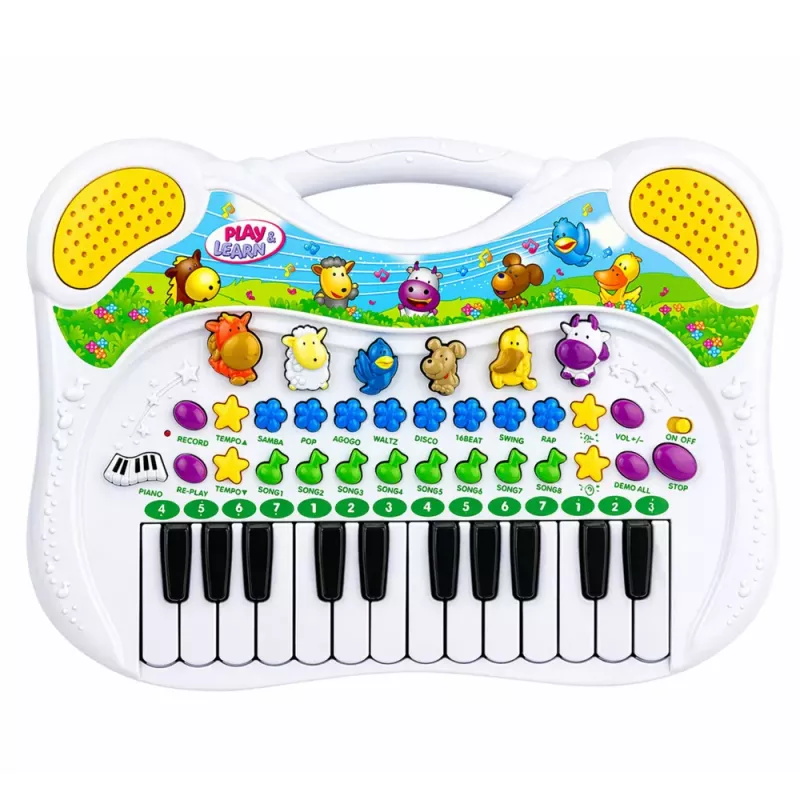 LEAN TOYS Interaktīvā izglītojošā klavierīte bērniem ar dzīvnieku skaņām un melodijām