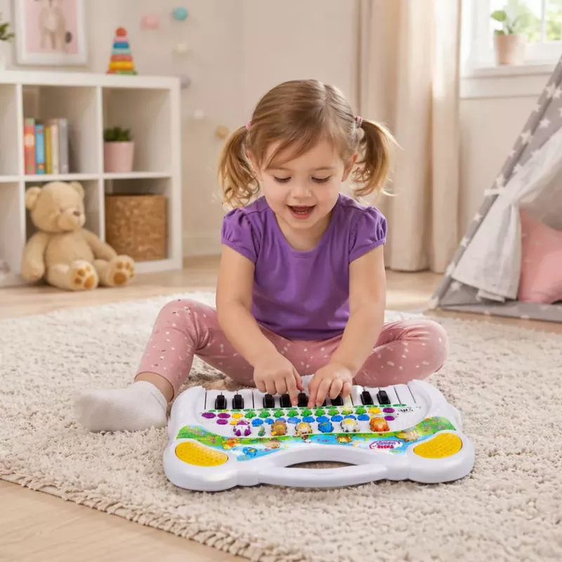 LEAN TOYS Interaktīvā izglītojošā klavierīte bērniem ar dzīvnieku skaņām un melodijām