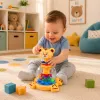 LEAN TOYS Interaktīvā tīģerkasīša virpuļtopa ar virpuļbumbiņām mazuļiem
