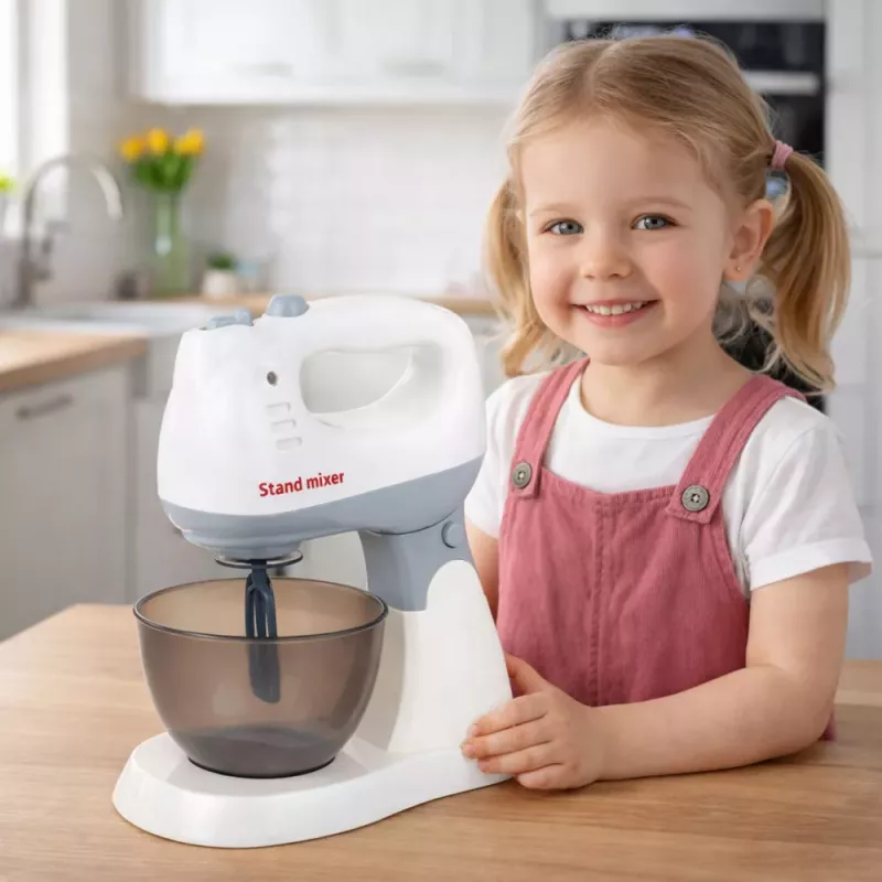 LEAN TOYS Bērnu virtuves robots ar statīvu un bļodu, gaismas un skaņas efekti
