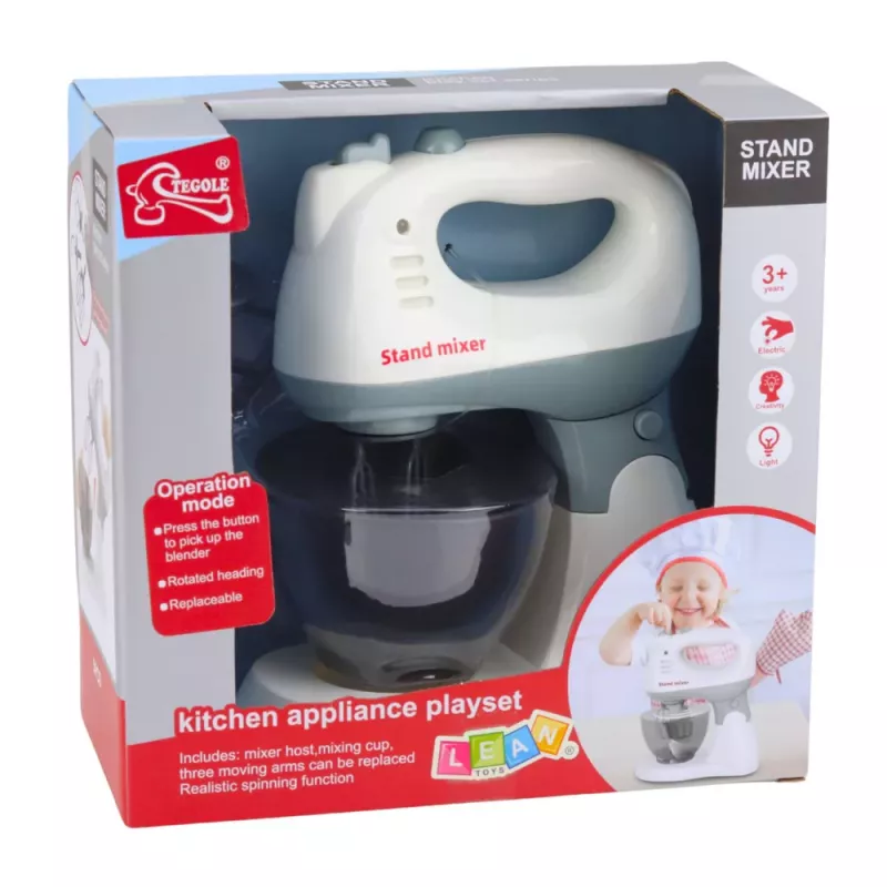 LEAN TOYS Bērnu virtuves robots ar statīvu un bļodu, gaismas un skaņas efekti