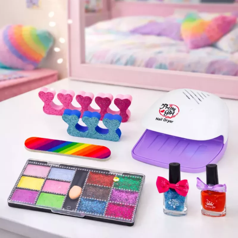 LEAN TOYS Nagu un grima skaistumkopšanas komplekts ar regulējamu somu, 20 gab.