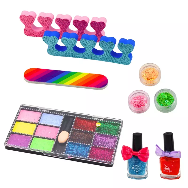 LEAN TOYS Nagu un grima skaistumkopšanas komplekts ar regulējamu somu, 20 gab.