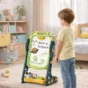 LEAN TOYS Divpusējs magnētiskais krīta dēlis, sausās dzēšanas, zaļš, 52 gab.