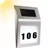 LEAN Saules LED sienas lampa ar mājas numura apgaismojumu, nerūsējošais tērauds