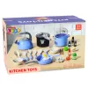 LEAN TOYS Virtuves piederumu komplekts Katli Panna Tējkanna Piederumi Zils 32 gab.