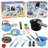 LEAN TOYS Virtuves piederumu komplekts Katli Panna Tējkanna Piederumi Zils 32 gab.