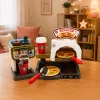 LEAN TOYS Pizzeria komplekts ar picas krāsni, kafijas automātu un aksesuāriem