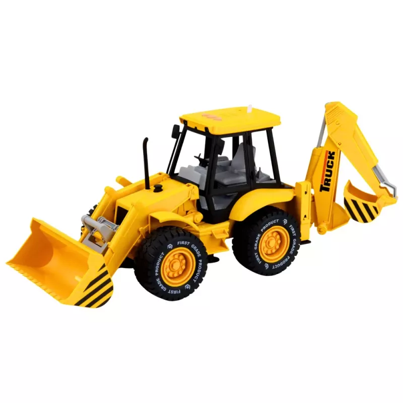 LEAN TOYS Construction Excavator Loader Bulldozer ar piedziņu, gaismām un skaņām - Dzeltens