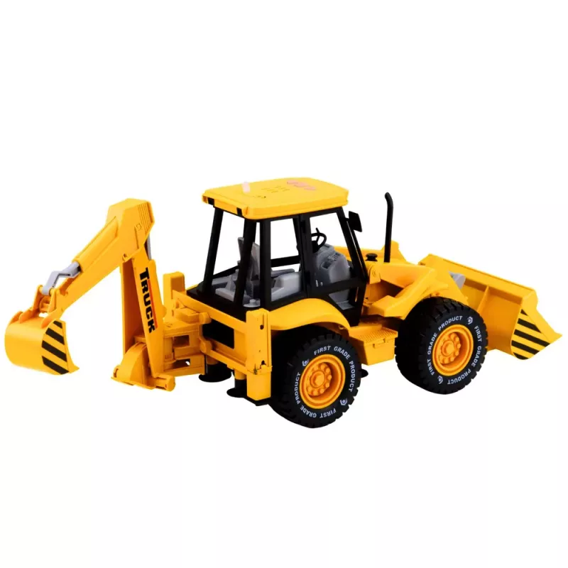 LEAN TOYS Construction Excavator Loader Bulldozer ar piedziņu, gaismām un skaņām - Dzeltens
