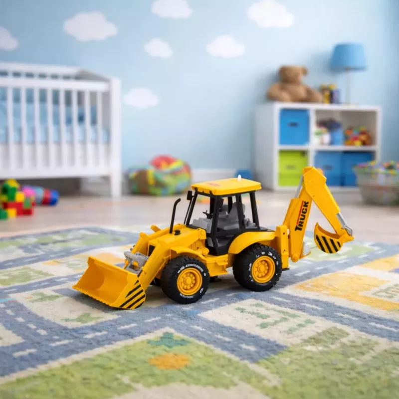 LEAN TOYS Construction Excavator Loader Bulldozer ar piedziņu, gaismām un skaņām - Dzeltens
