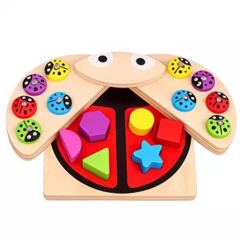 LEAN TOYS Koka mārīšu ķeršanas spēle Izglītojoša puzle Mārīšu šķirotājs