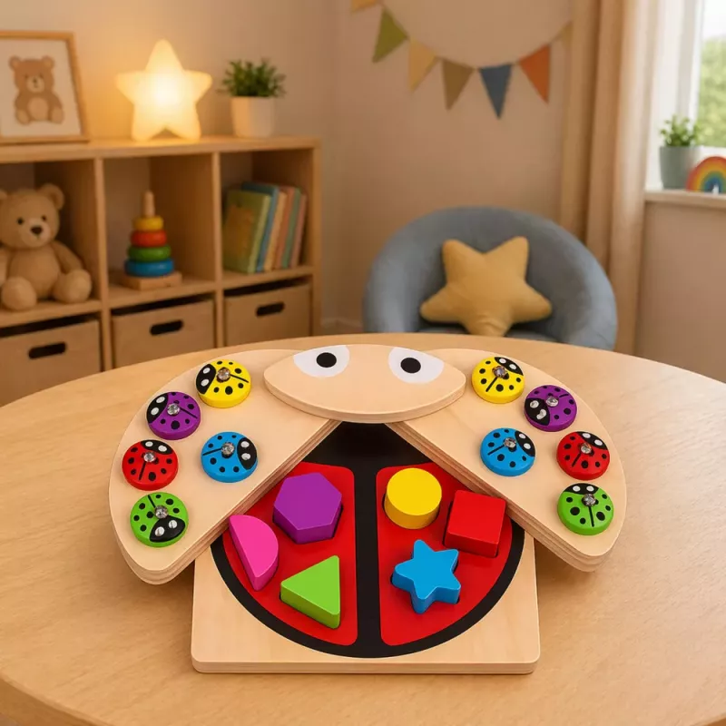 LEAN TOYS Koka mārīšu ķeršanas spēle Izglītojoša puzle Mārīšu šķirotājs