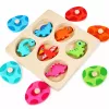 LEAN TOYS Wooden Puzzle Dinosaurs in Eggs Educational Memory Game