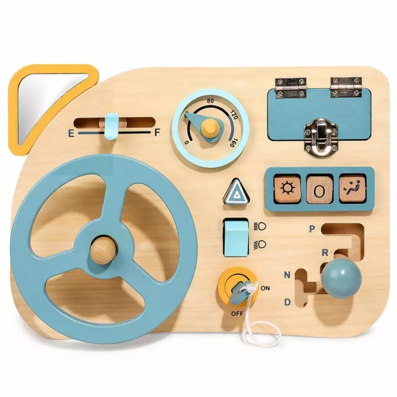 LEAN TOYS Koka manipulāciju dēlis sensorā stūre slēdzis svira