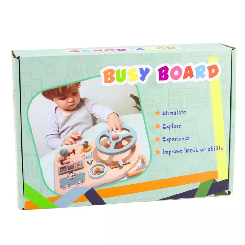 LEAN TOYS Koka manipulāciju dēlis sensorā stūre slēdzis svira