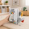 LEAN TOYS Mīkstā sensoriskā grāmatiņa ar šalkojošu un čīkstošu ziloni, pelēka